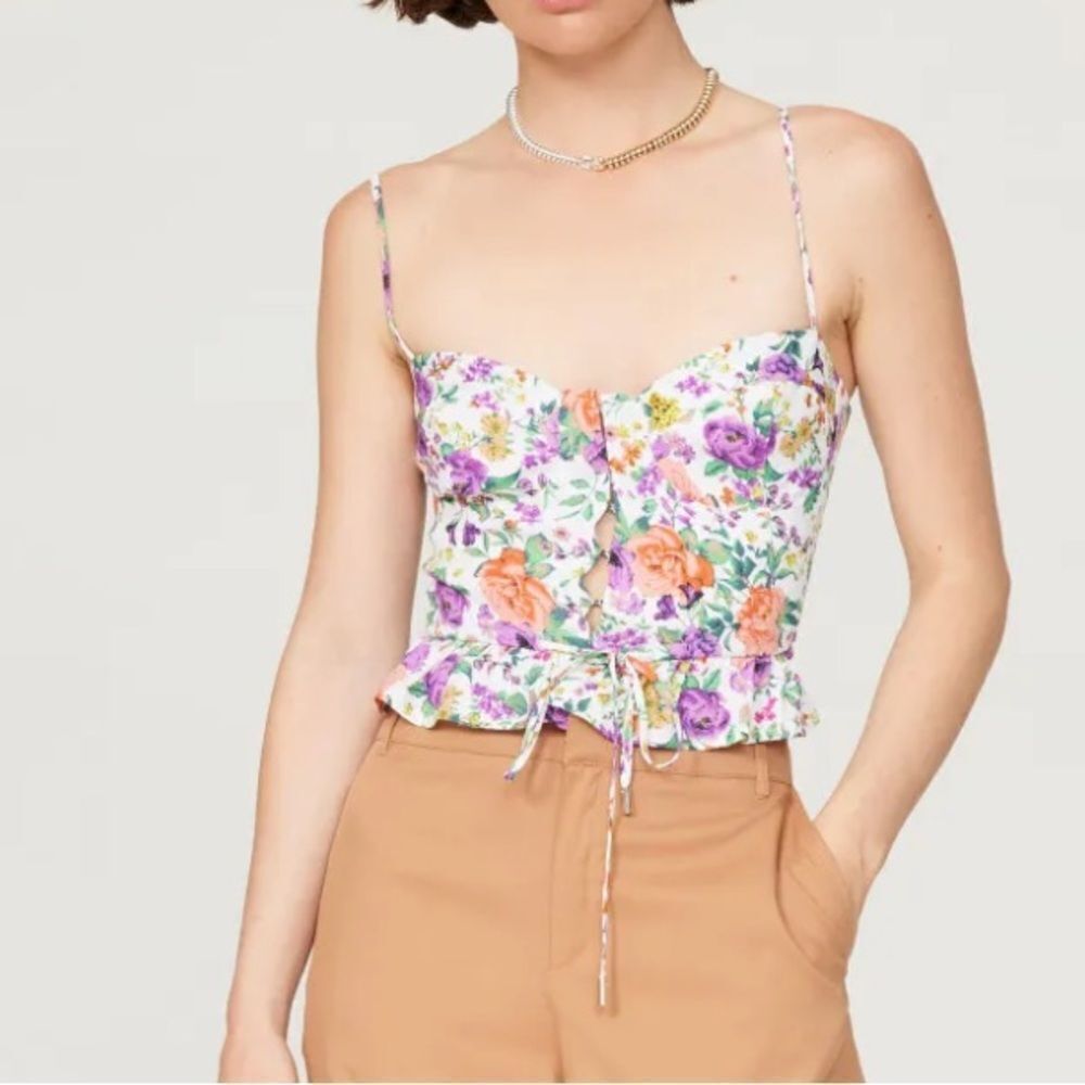 AFRM Perez Tank Top Purple Green XS